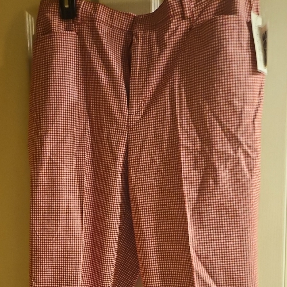 Chic Red Checkered Trousers